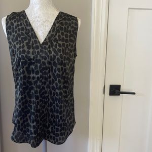 Animal print blouse, green and black